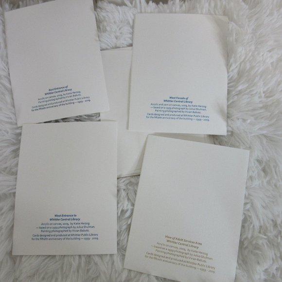 Whittier Notes Cards California Central Library Blank Greeting Set of 10 - Picture 3 of 4